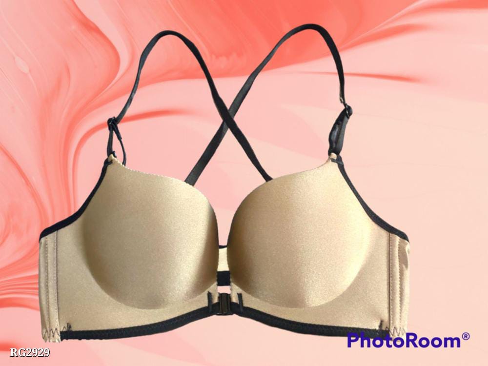 er Front Open Push-Up Bra with Cross Back Pattern