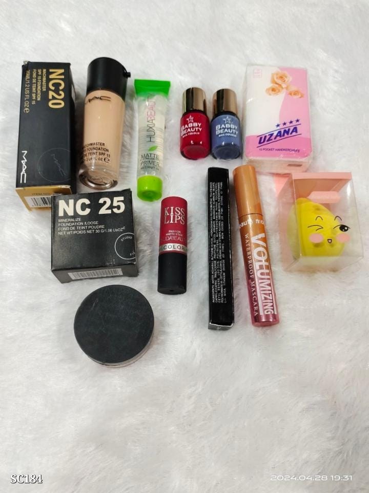 Cosmetic Combo | MAC Foundation, Huda Primer, Nail Paints, Waterproof Mascara & More | Limited Time Sale!