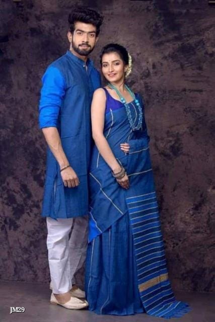 Pure Santiniketan Handloom Khadi Cotton Couple Combo Set