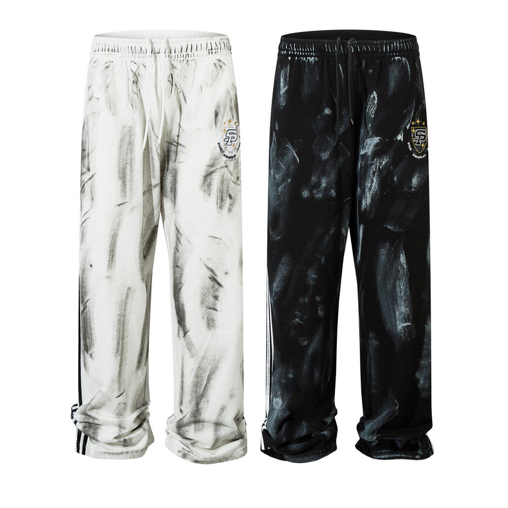 Graffiti Splash Ink Painting Casual Straight-leg Sweatpants