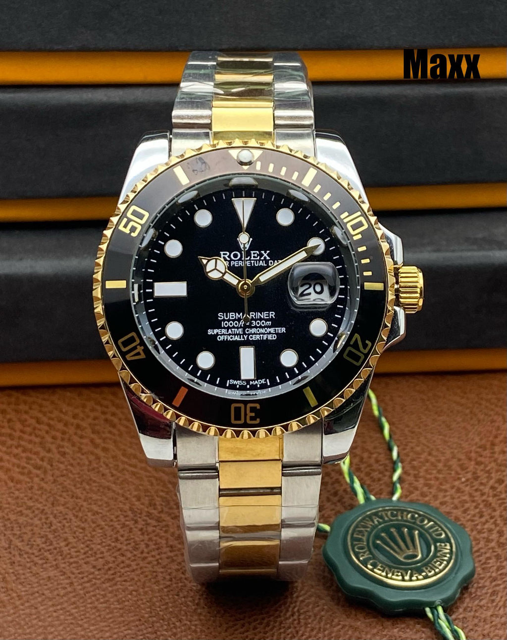 Rolex Submariner Watch for Men - Automatic with Date Function (Black Gold )