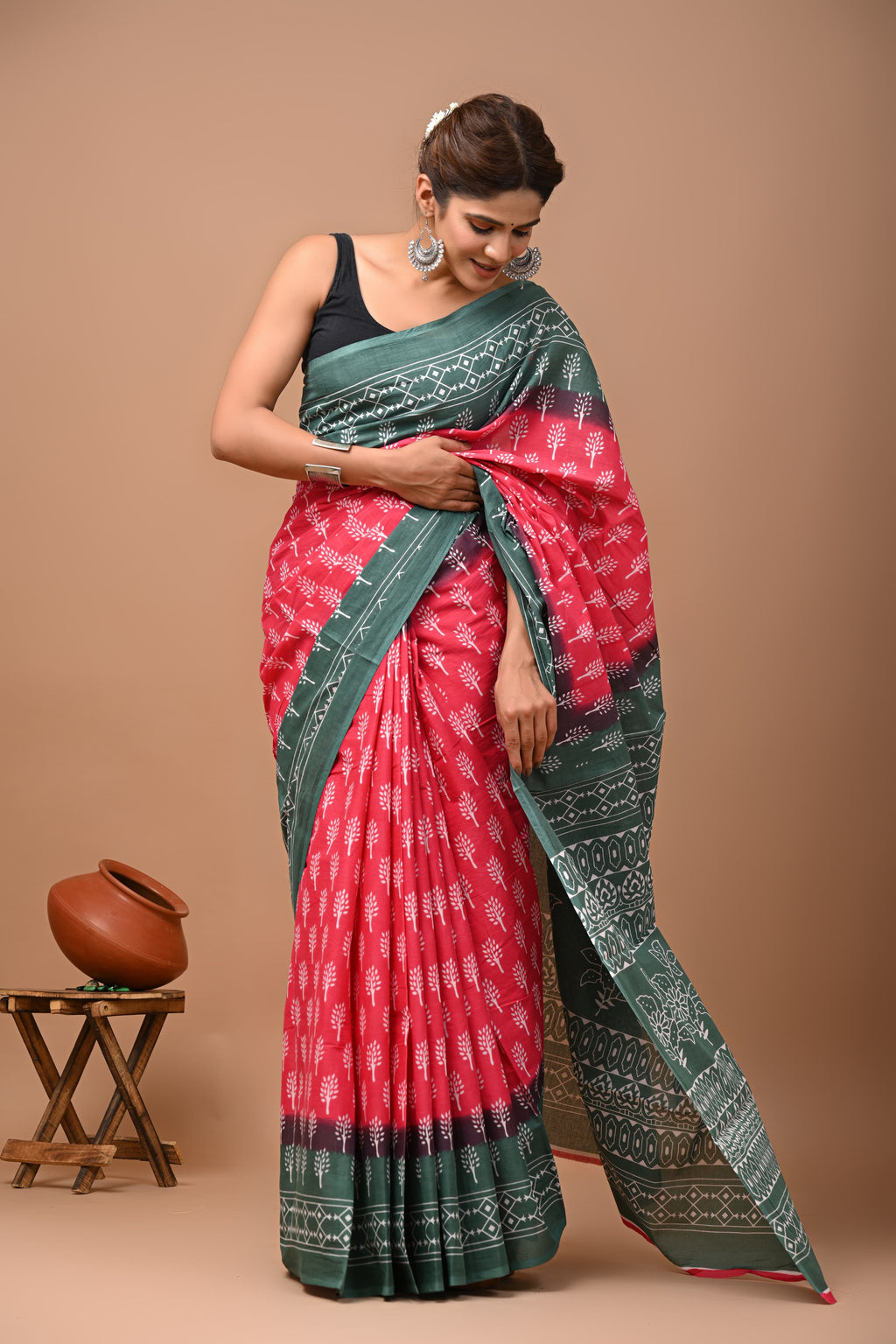 Latest Handwork MulMul Cotton Saree with Blouse – Premium Soft Pure Cotton Fabric, Best Quality Guarantee Code-23