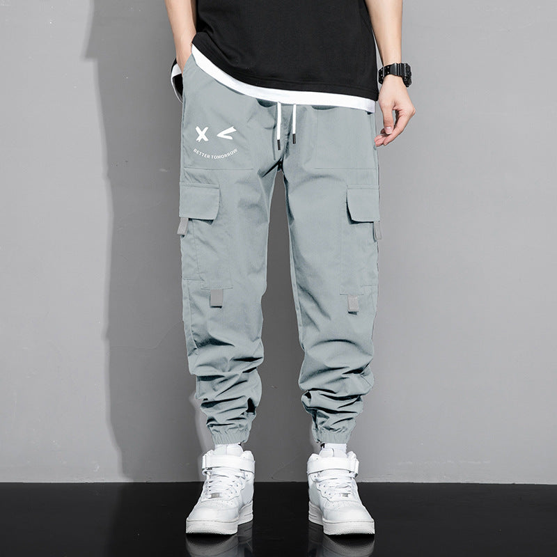 Spring And Autumn Men's  Trendy Loose Cargo Pants Versatile Outdoor Multi-pocket Leisure