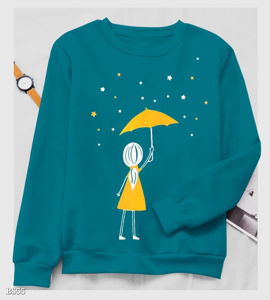 Stylish Glamorous Women’s Tees | Printed Cotton Blend Long Sleeve Tops