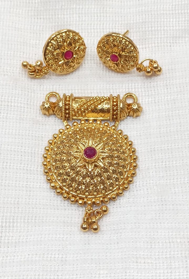 Exquisite Golden Pendants in India - Elegant and Timeless Jewelry (total 2 piece)