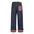 Color-contrast Check Pocket Curling Denim Straight-leg Trousers