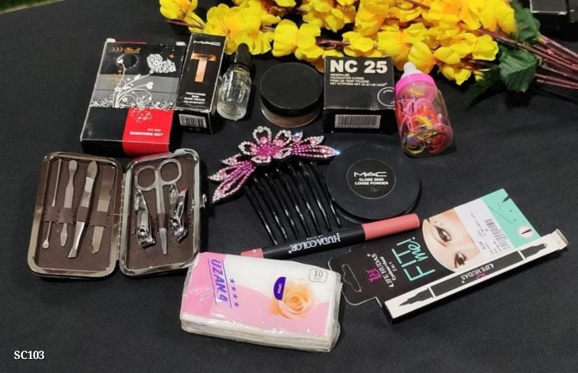 Cosmetic Combo Set | MAC Pre Oil, Manicure Kit, Fit Me Eyeliner, Hair Accessories & More