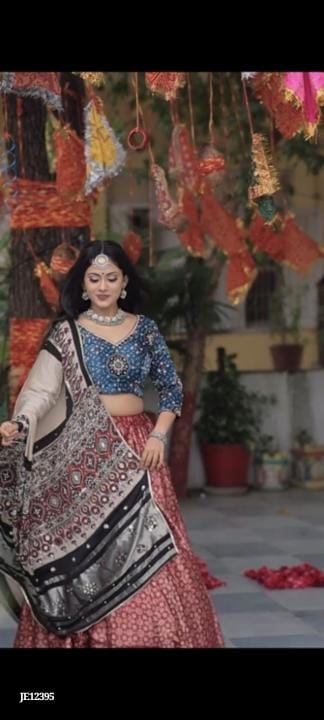 er Digital Print Muslin Cotton Lehenga Chol