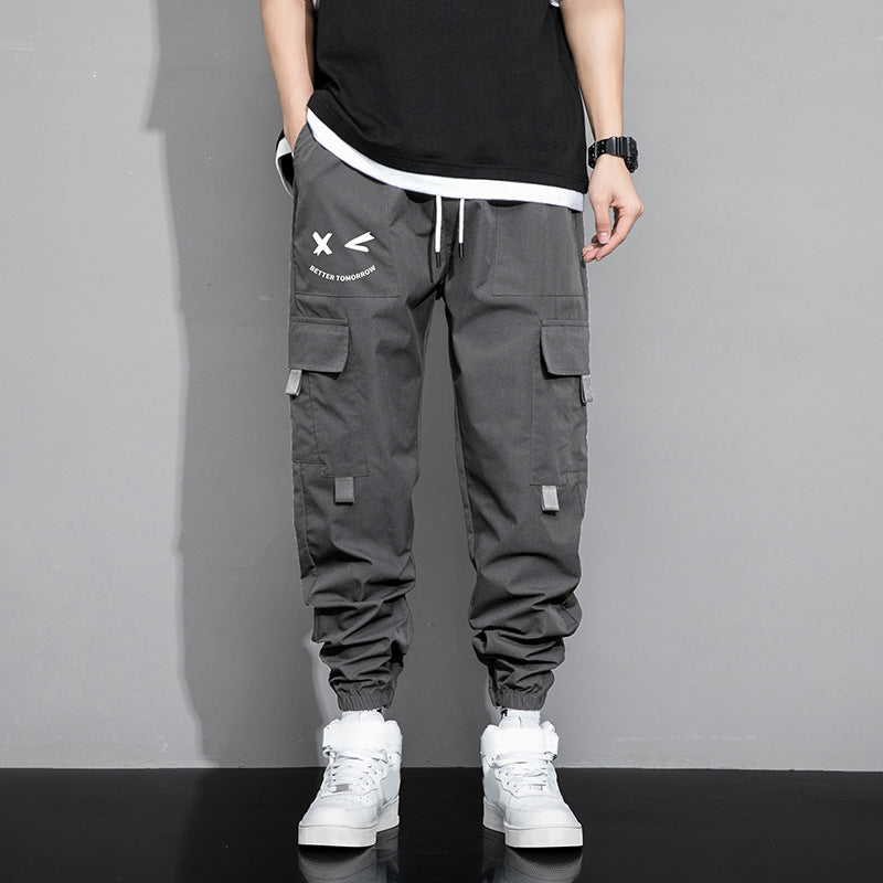 Spring And Autumn Men's  Trendy Loose Cargo Pants Versatile Outdoor Multi-pocket Leisure
