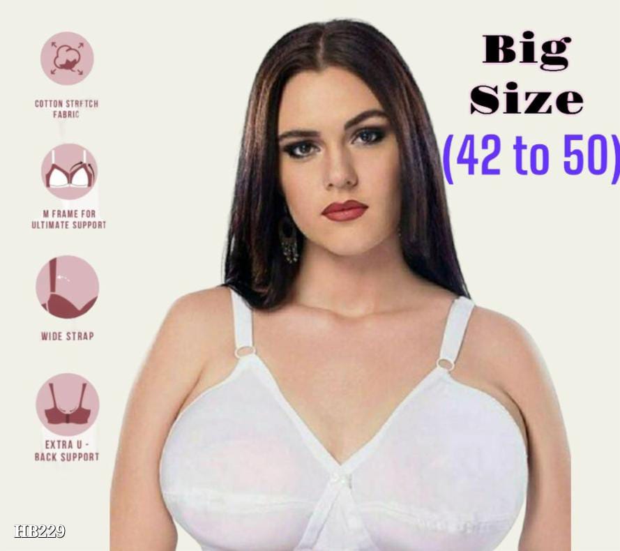 Women’s Big Size Cotton Bra - Non-Padded, Full Coverage, Plus Size Comfort