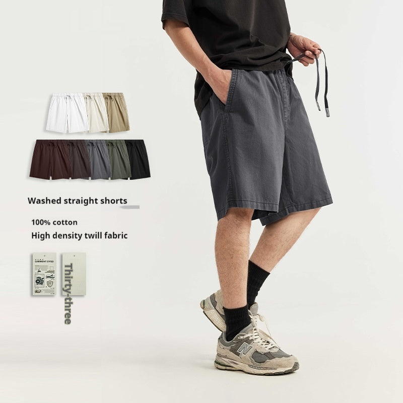 Environmentally Friendly Ready-to-wear Washed Straight Shorts