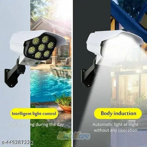 Plastic Solar Light Outdoor 77 Led Motion Sensor Security Camera Shaped Wall Lamp