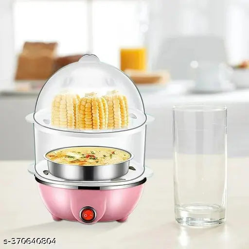 350 Watt Egg Boiler/Cooker for Steaming, Cooking & Boiling, Double Layer Egg Boiler (multicolor, more than 12 Eggs)