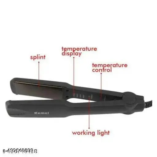 HIGHEX KM 329 Ceramic Professional Electric Hair Straightener Hair Straightener (Black)