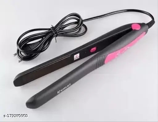 Wide Plate hair straightener With Adjustable temperature KM-328-28 (Multicolor)